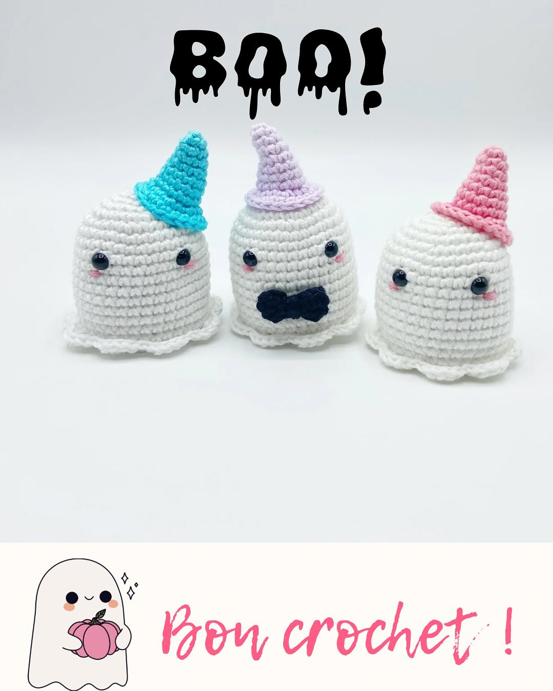 Tutoriel gratuit : Comment crocheter un petit fantôme mignon pour Halloween (Amigurumi)