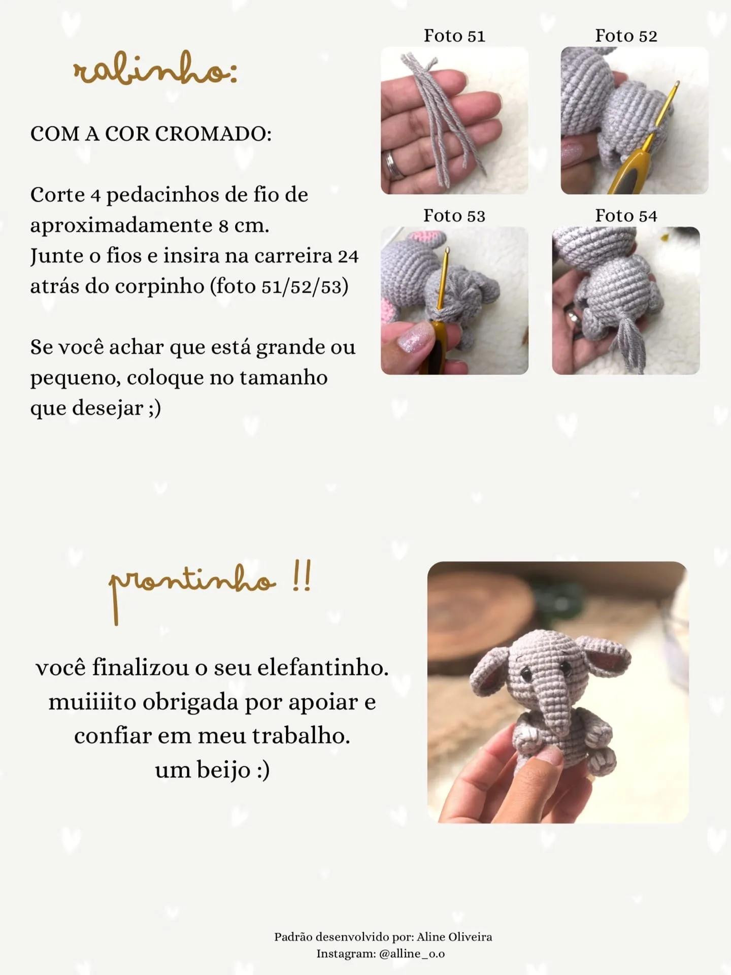 Tutoriel gratuit pour éléphant amigurumi gris et rose