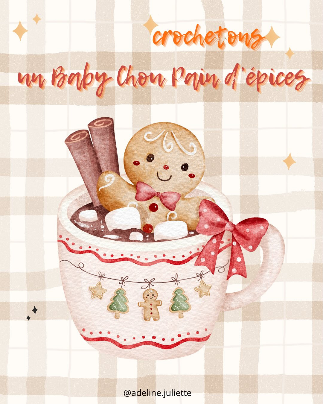 Tutoriel Móc Len Búp bê Baby Chou Pain d'épices: Hướng dẫn chi tiết cách móc nhân vật gừng Noel dễ thương