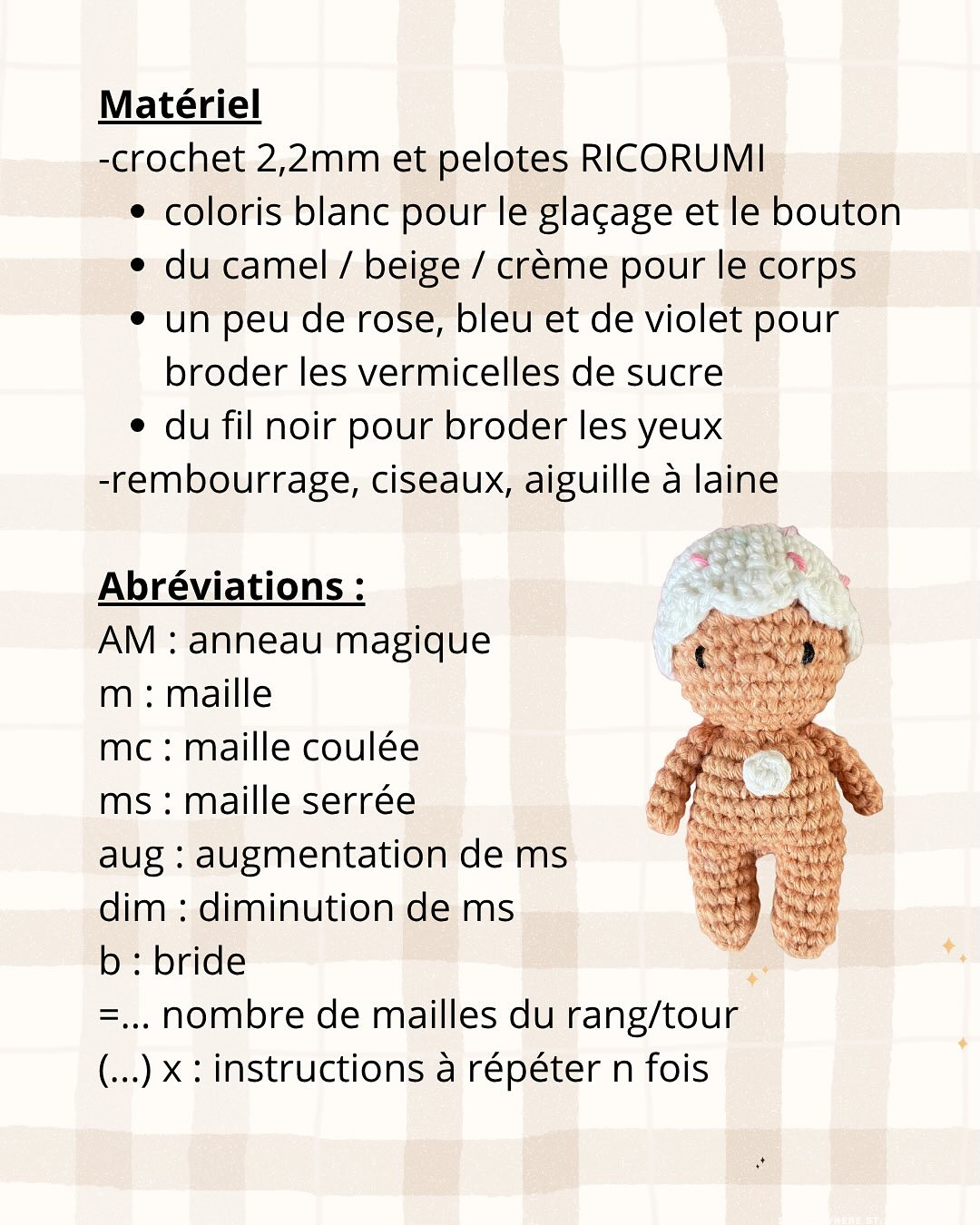 Tutoriel Móc Len Búp bê Baby Chou Pain d'épices: Hướng dẫn chi tiết cách móc nhân vật gừng Noel dễ thương
