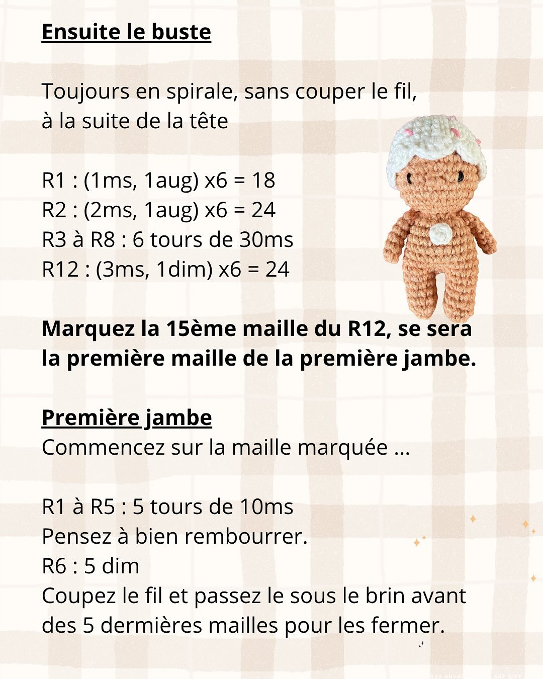 Tutoriel Móc Len Búp bê Baby Chou Pain d'épices: Hướng dẫn chi tiết cách móc nhân vật gừng Noel dễ thương