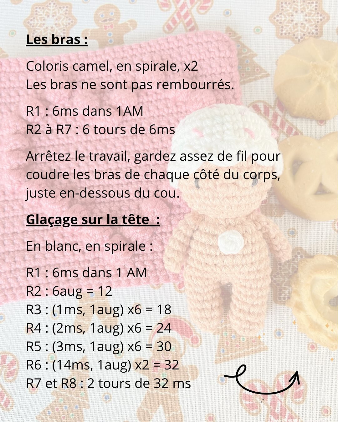 Tutoriel Móc Len Búp bê Baby Chou Pain d'épices: Hướng dẫn chi tiết cách móc nhân vật gừng Noel dễ thương