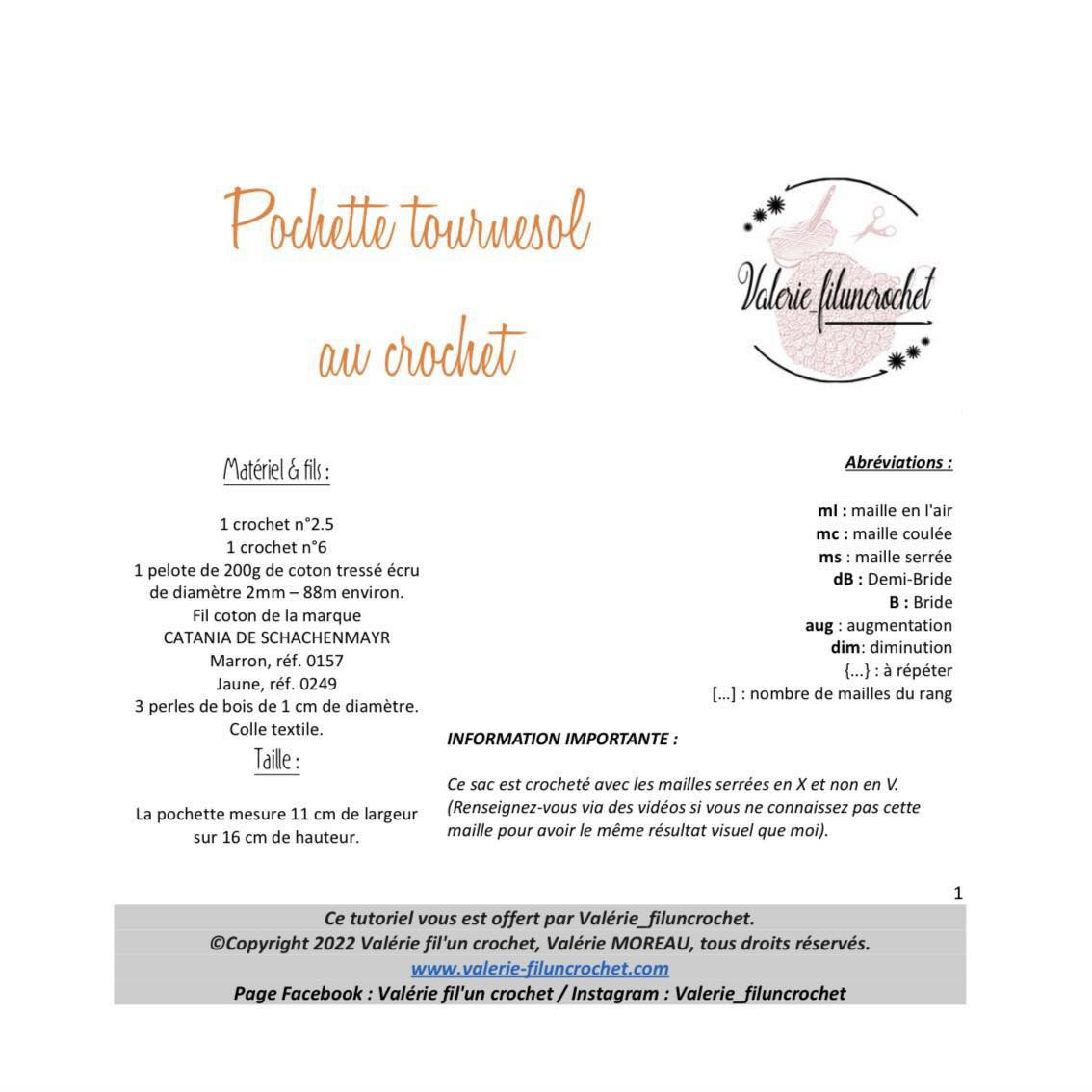 Tutoriel Pochette Tournesol au Crochet