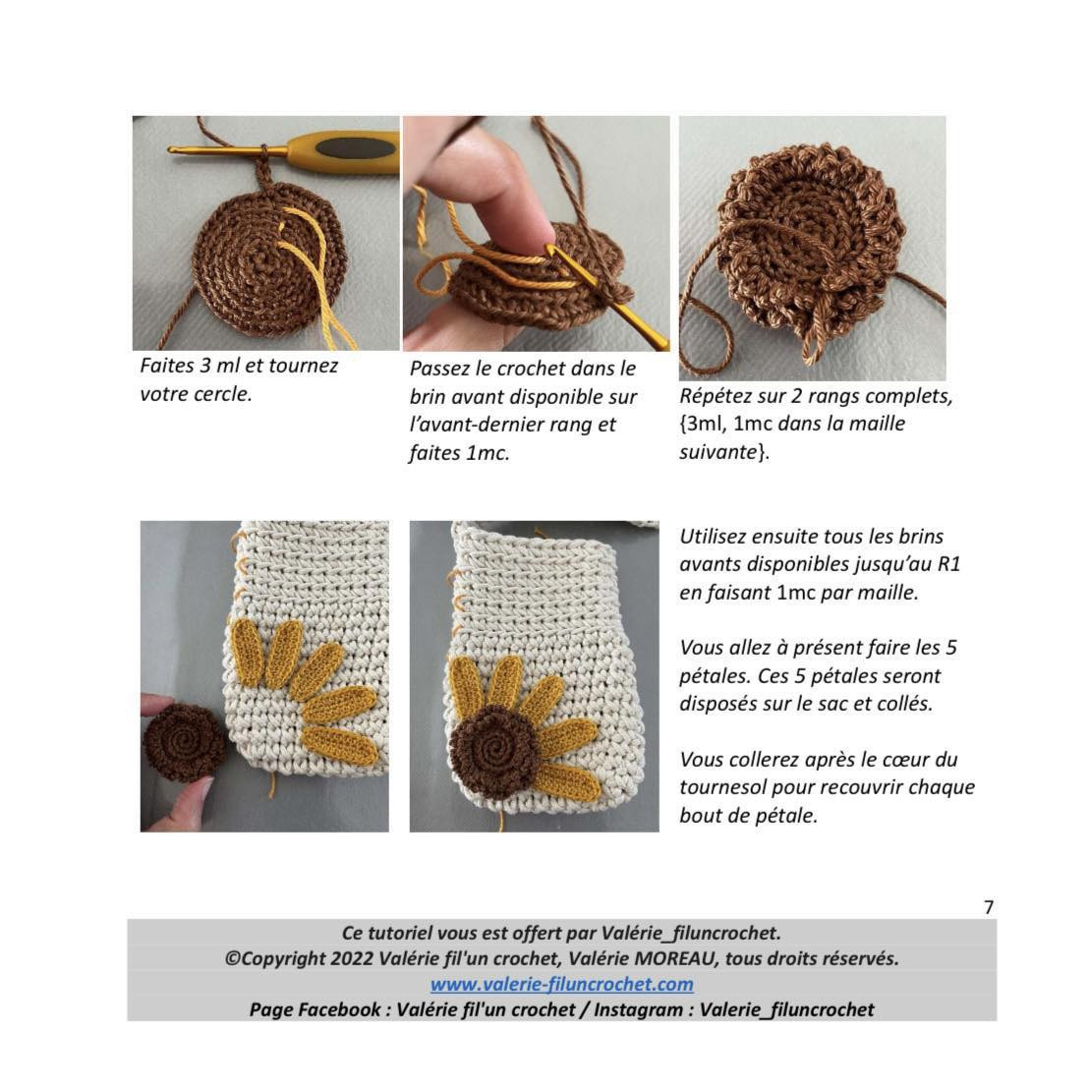 Tutoriel Pochette Tournesol au Crochet