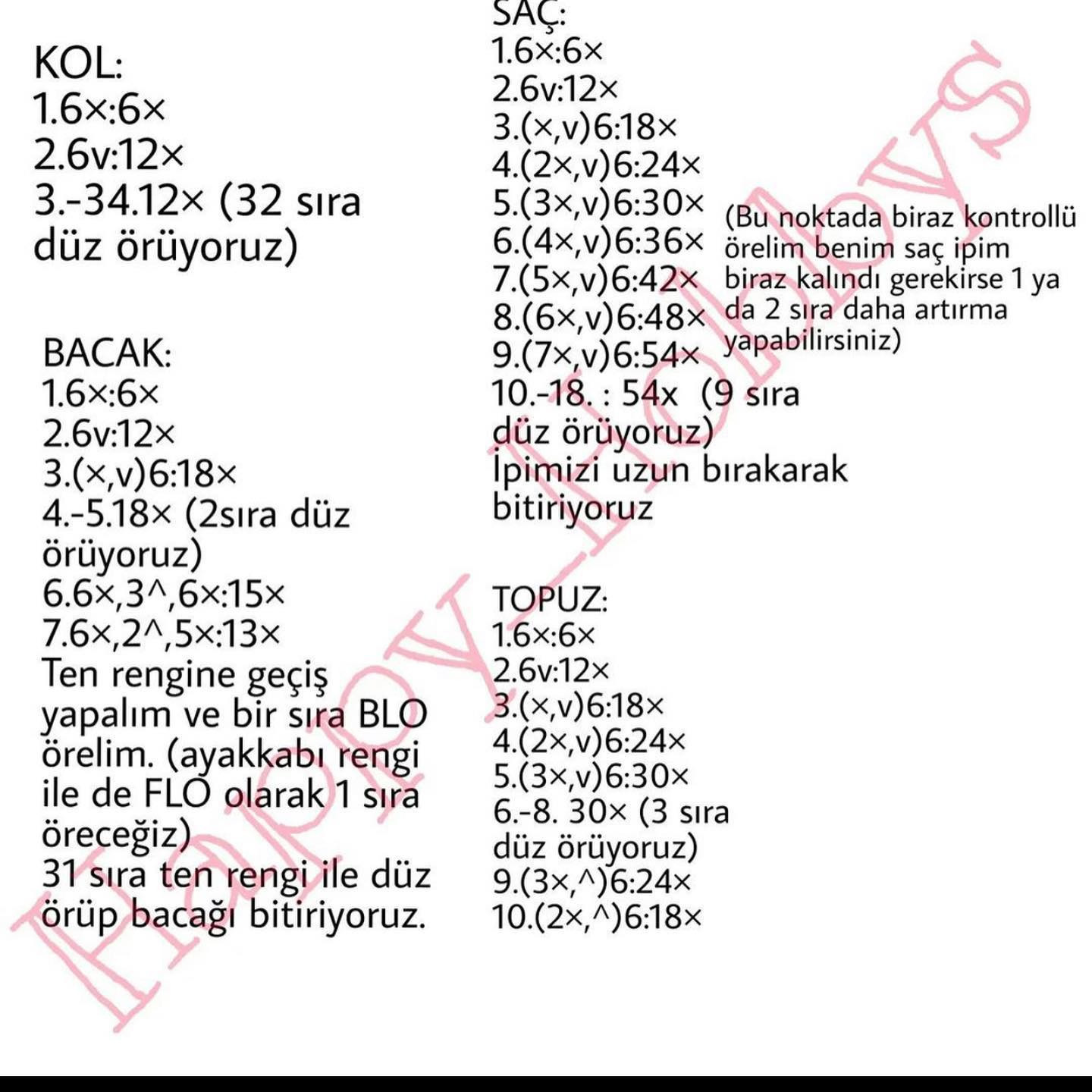 Ücretsiz Amigurumi Kız Bebek Tarifi - Happy Hobbys