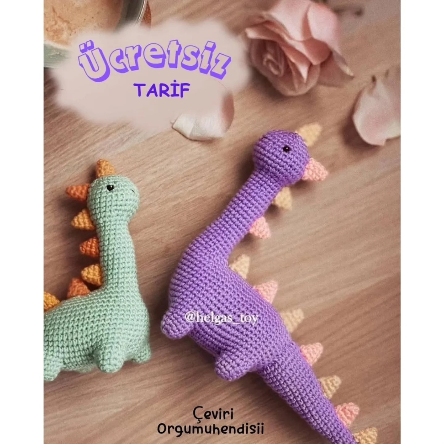 Ücretsiz Dinozor Amigurumi Tarifi: Adım Adım MÖk Len Dinosauri Örgü Deseni