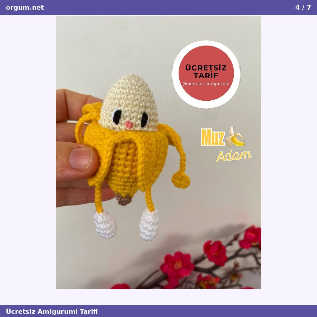 Ücretsiz Muz Adam Amigurumi Tarifi: Çanta Süsü ve Anahtarlık Yapımı