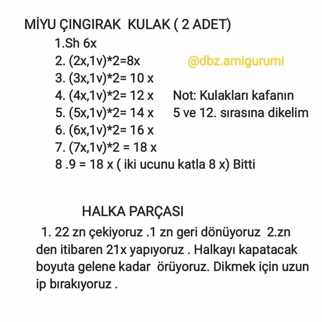 Ücretsiz Pisici Miyu Çıngırak Tarifi - Amigurumi Kedi Bebek Oyuncak Móc Len