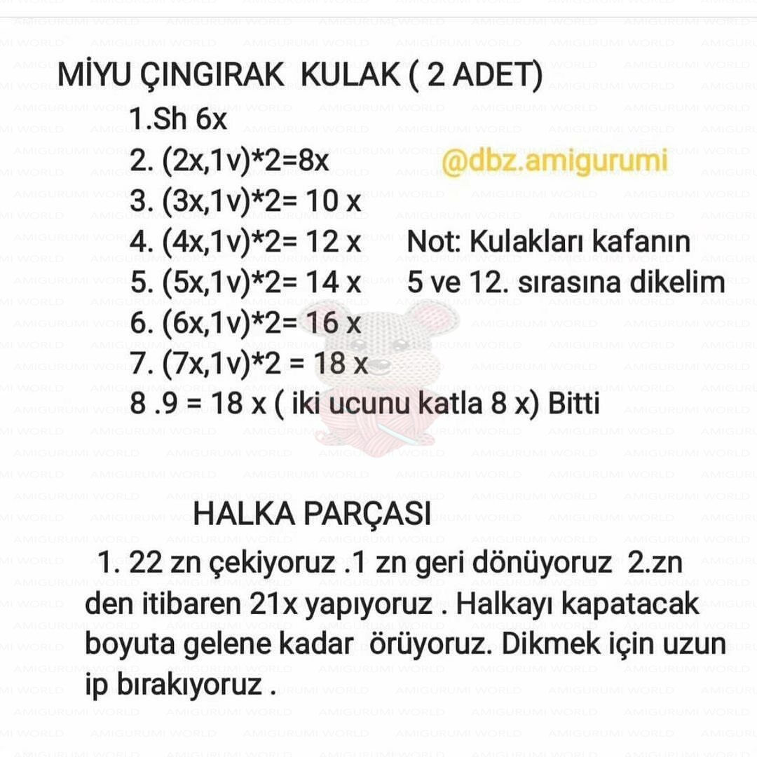 Ücretsiz Pisici Miyu Çıngırak Tarifi - Amigurumi Kedi Bebek Oyuncak Móc Len