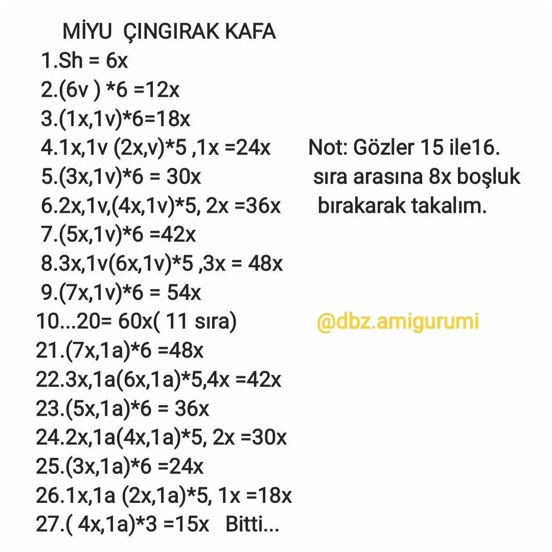 Ücretsiz Pisici Miyu Çıngırak Tarifi - Amigurumi Kedi Bebek Oyuncak Móc Len