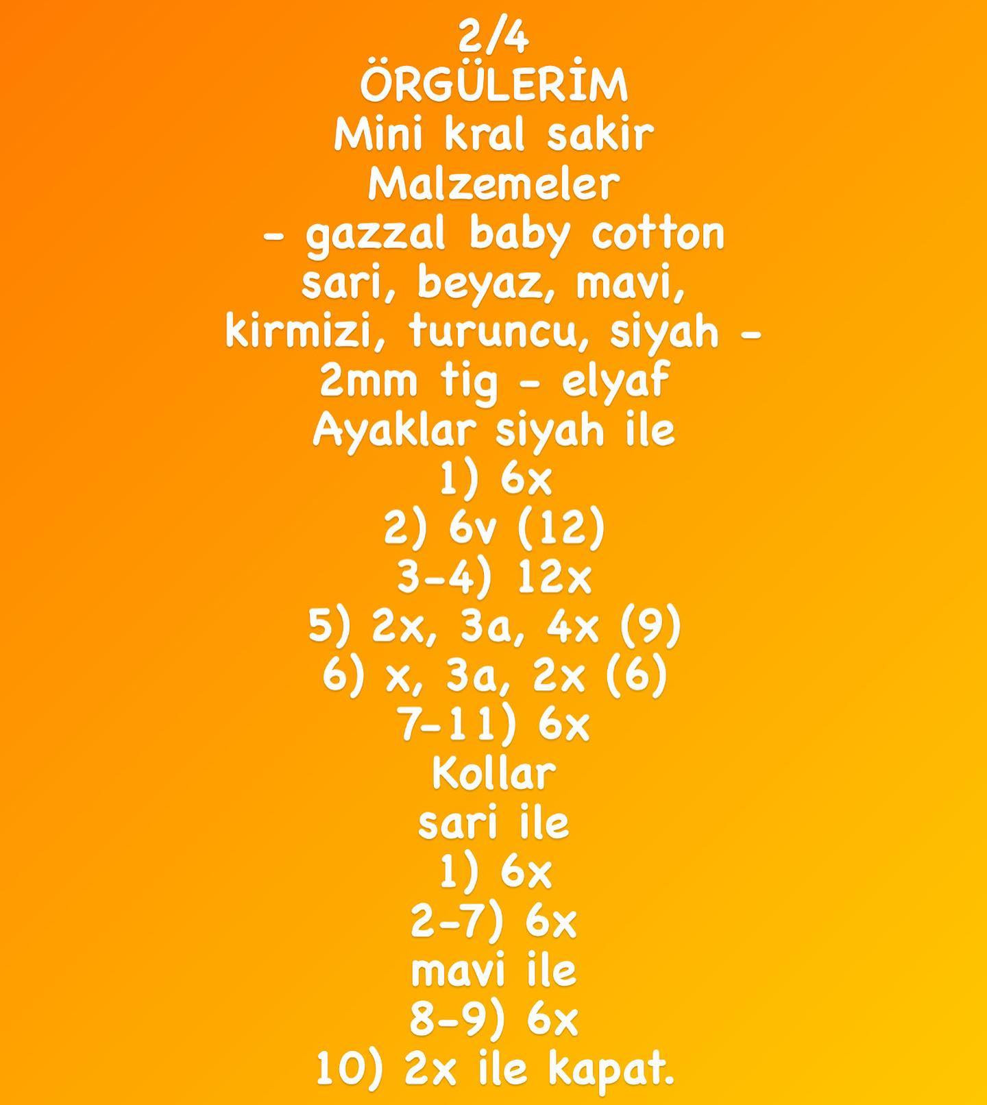 Ücretsiz Tarif Mini Kral Sakir Amigurumi Örgü Modeli