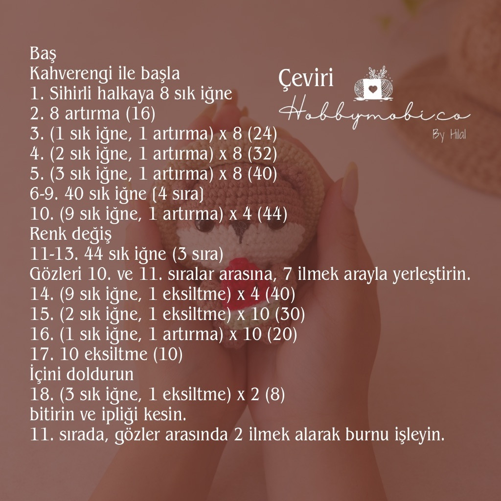 Ücretsiz Tarif: Mocha Squirrel Amigurumi with Watermelon and Hat - Free Crochet Pattern