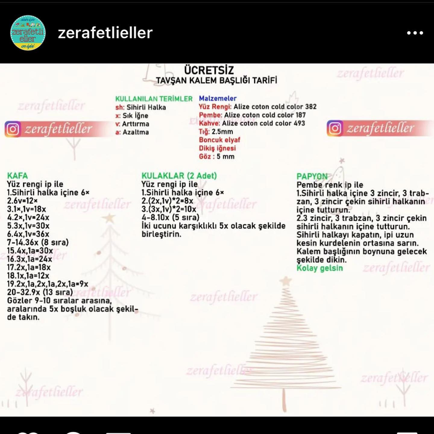 Ücretsiz Tavşan Kalem Başlığı Tarifi - Zerafetlieller