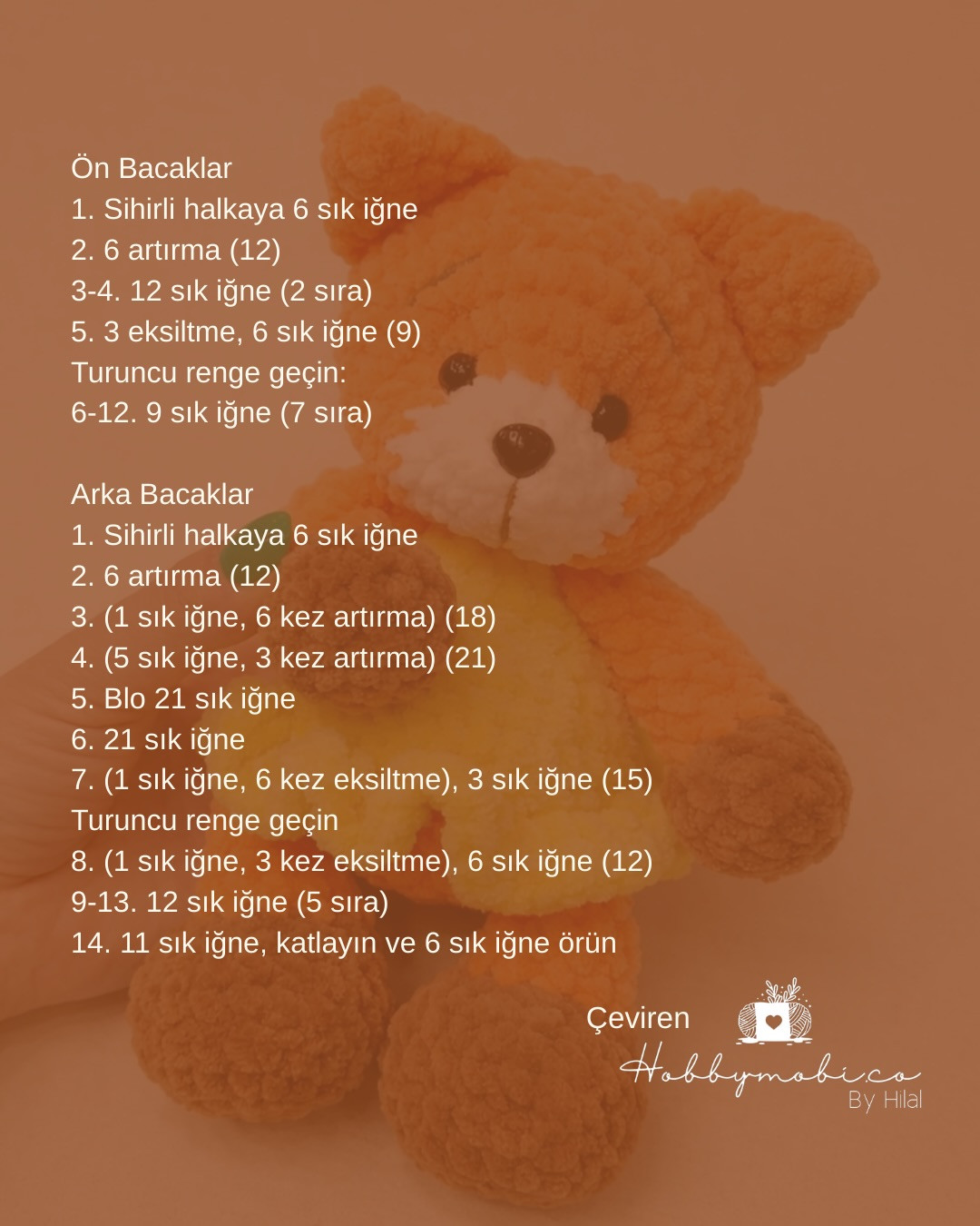 Ücretsiz Türkçe Kadife İplik Amigurumi Tilki Tarifi - Adım Adım Mök Len Gerekli Malzemeler ve Şemalar