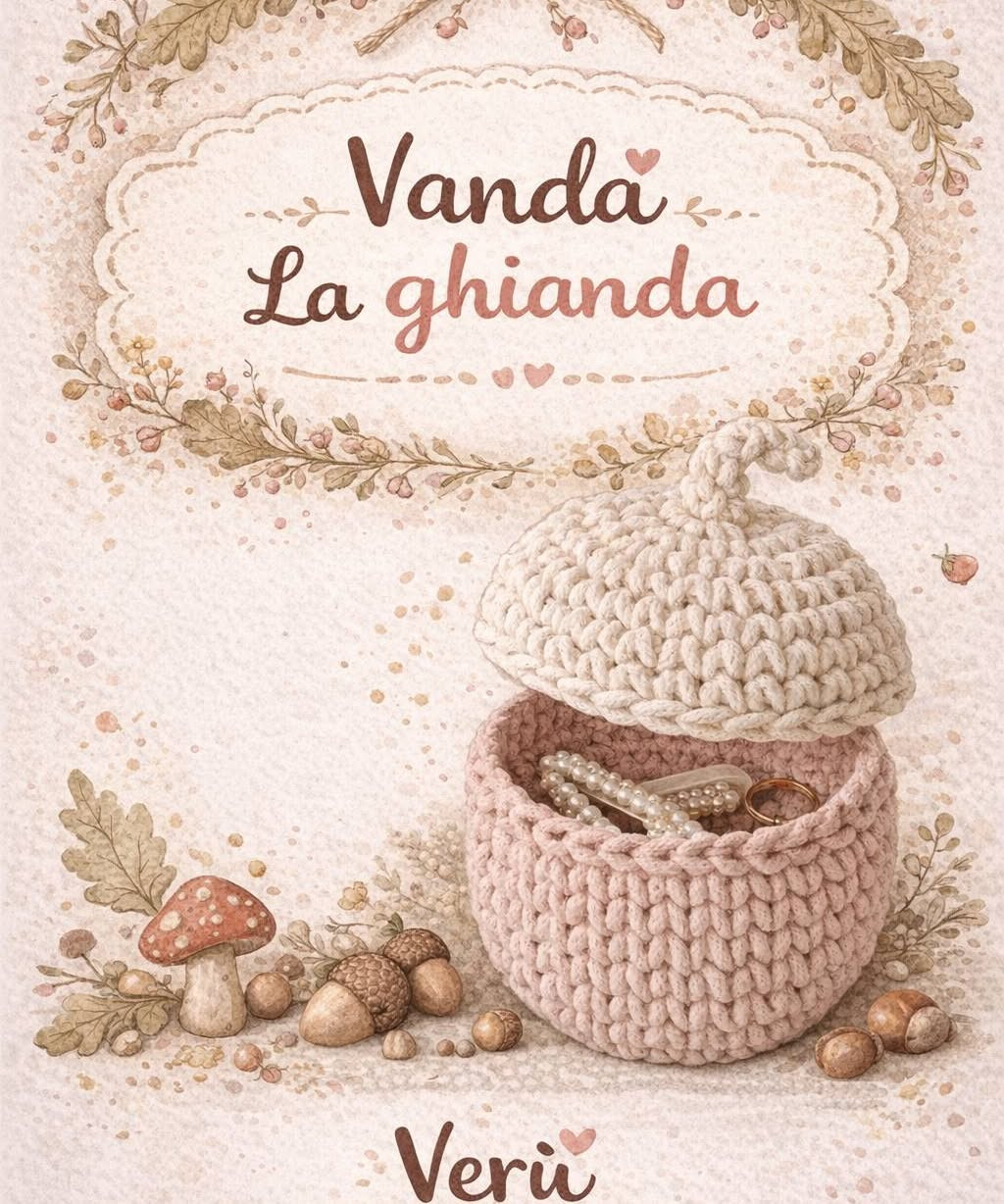Vanda La ghianda: Mini cestino a forma di ghianda con coperchio rimovibile, ispirato dalla natura