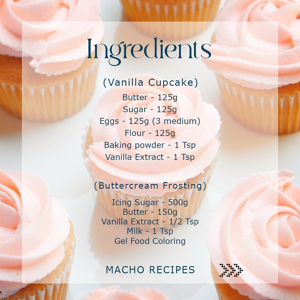 Vanilla Cupcakes with Buttercream Frosting Recipe