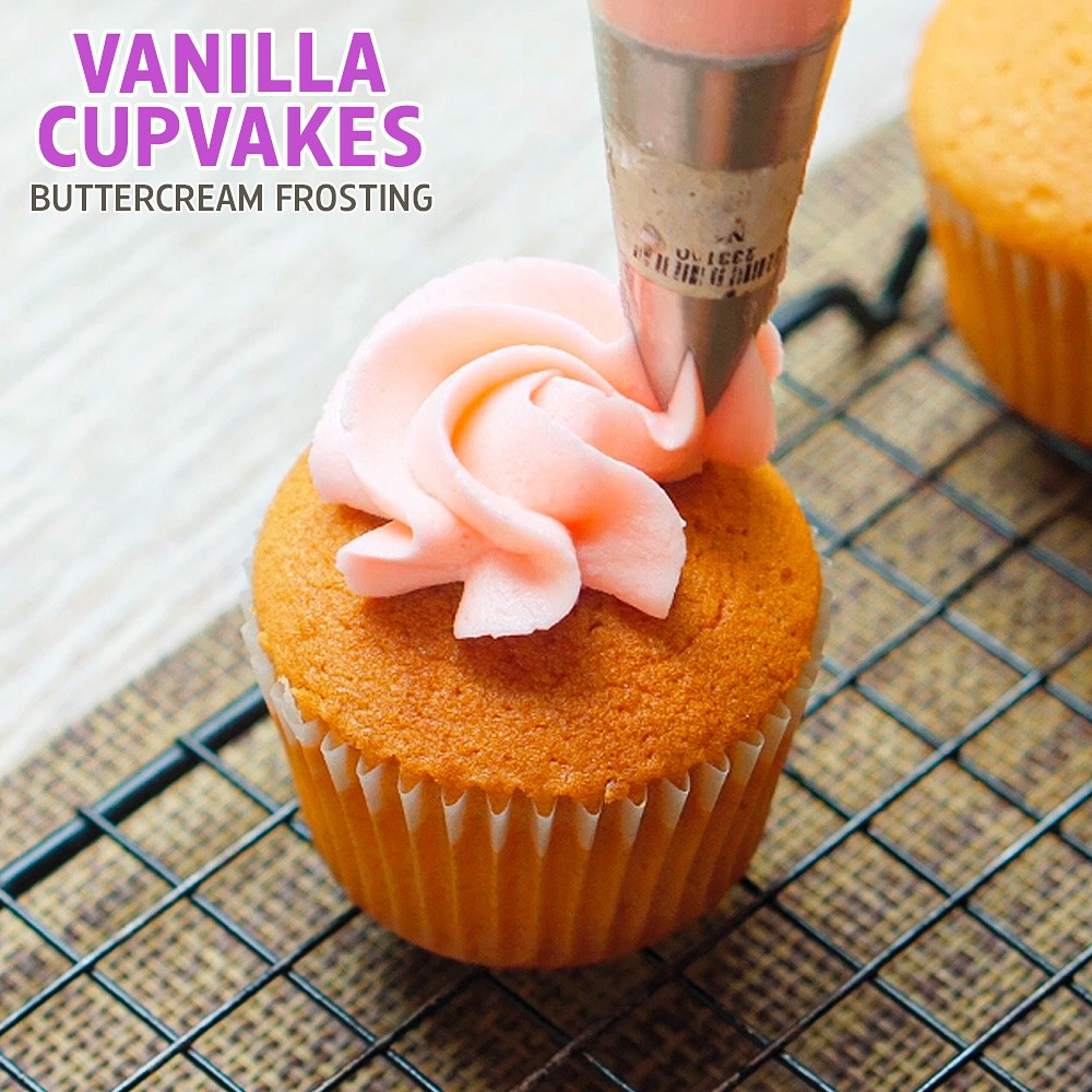 Vanilla Cupcakes with Buttercream Frosting Recipe