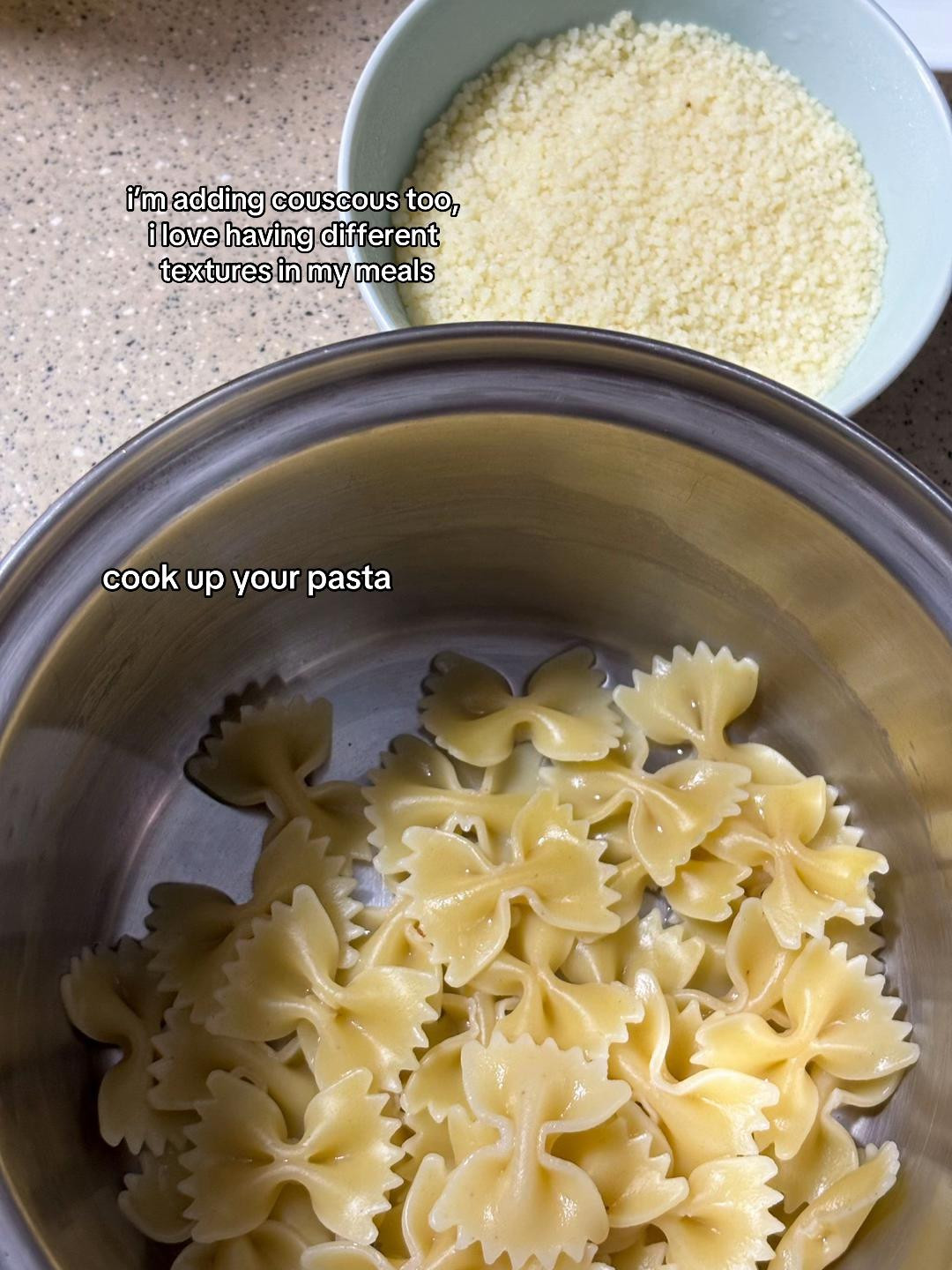 Versatile Pasta Salad with Sautéed Vegetables, Couscous, and Toasted Panko Breadcrumbs
