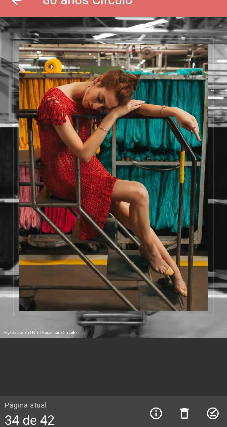 Vestido Carmim Encanto: Gráfico de medidas e diagramas detalhados para frente, costas, pala e franja