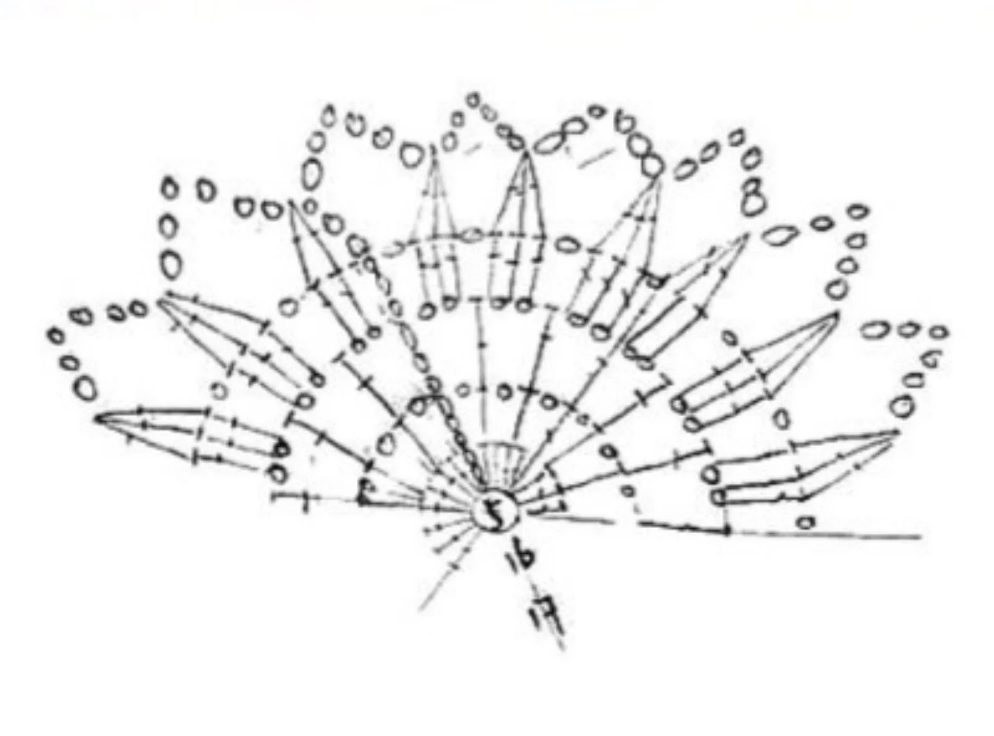 Vestido de crochet azul con patrón de flores