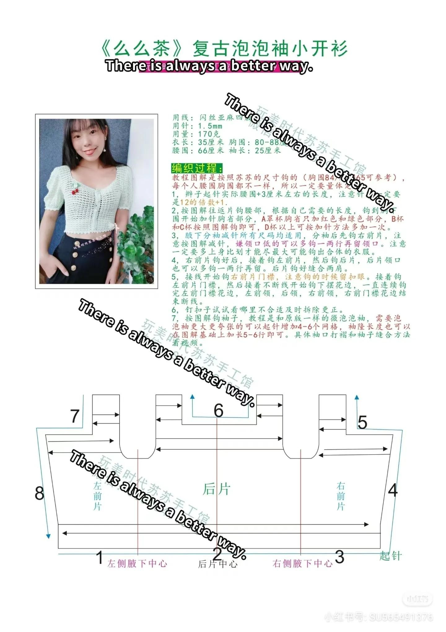 Vintage Puff Sleeve Crochet Cardigan Pattern
