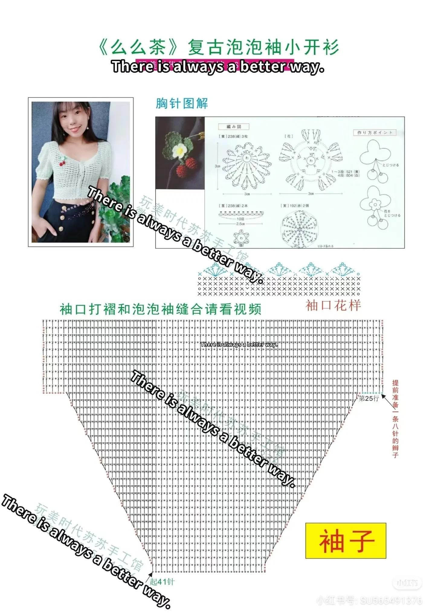 Vintage Puff Sleeve Crochet Cardigan Pattern