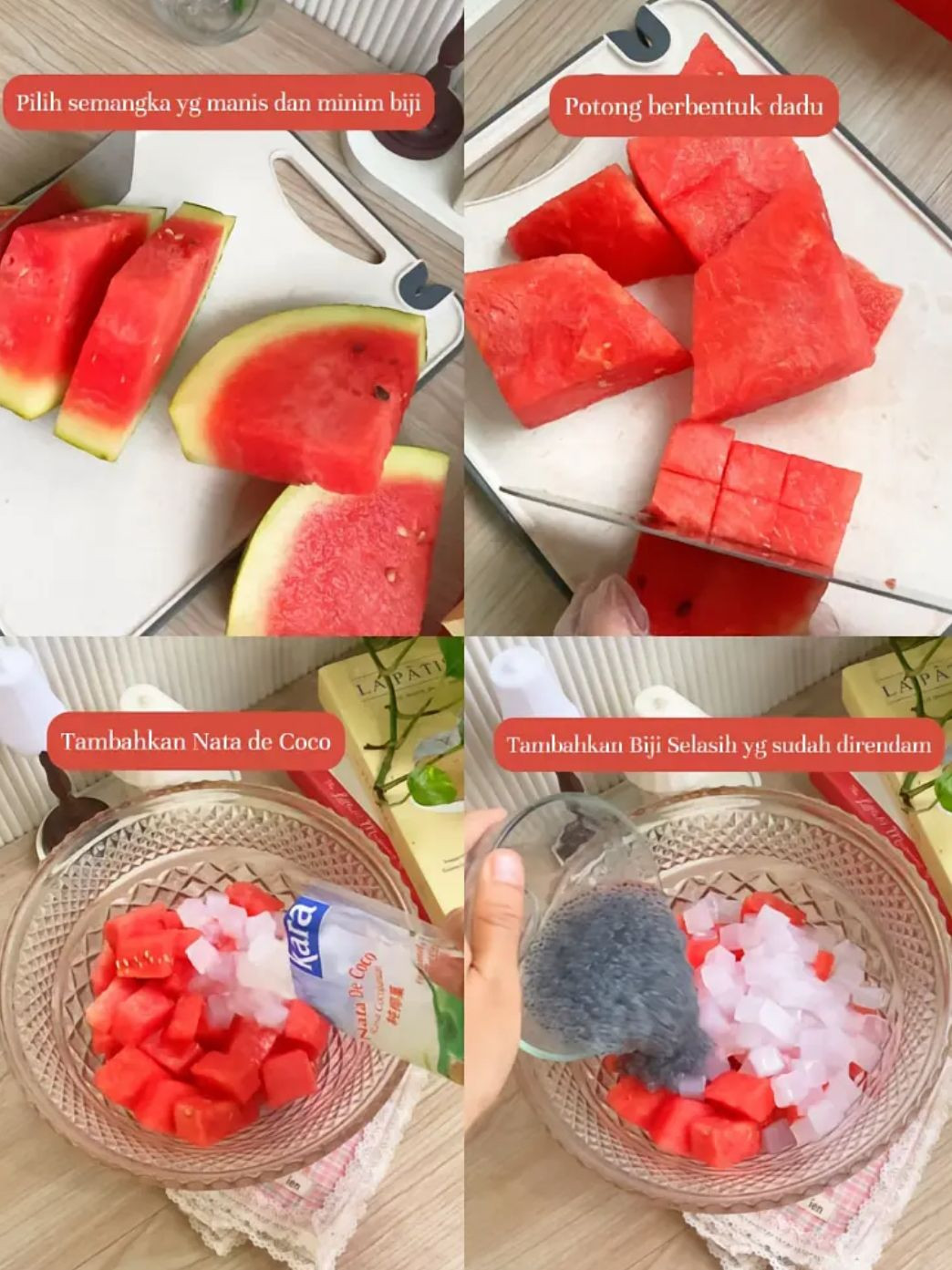 Watermelon Breeze: Công thức đồ uống thanh mát với dưa hấu, hạt chia và nata de coco cho ngày Ramadan