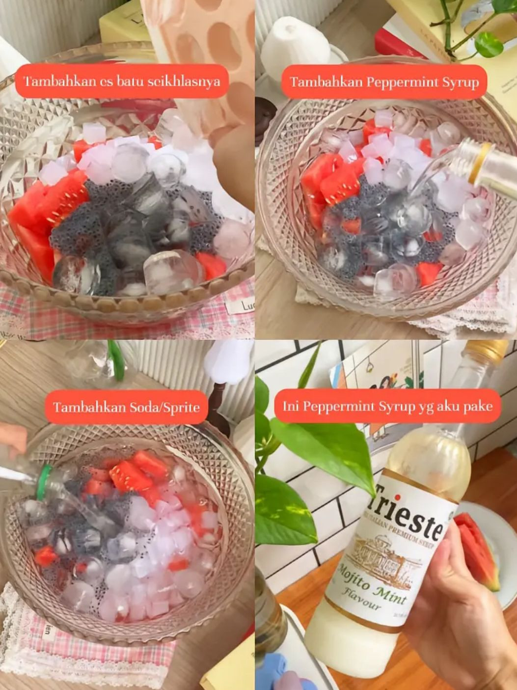 Watermelon Breeze: Công thức đồ uống thanh mát với dưa hấu, hạt chia và nata de coco cho ngày Ramadan