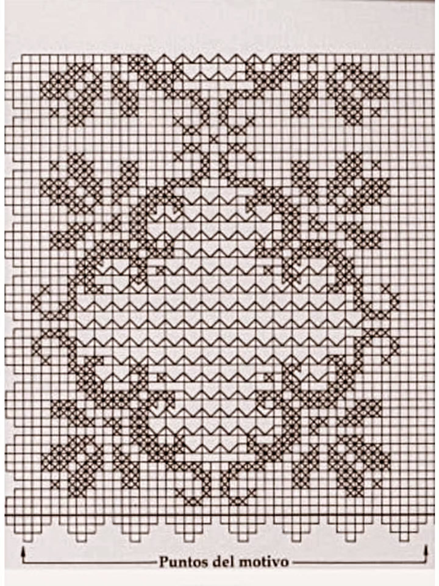 White Crochet Lace Table Runner with Intricate Floral Motif Pattern Chart