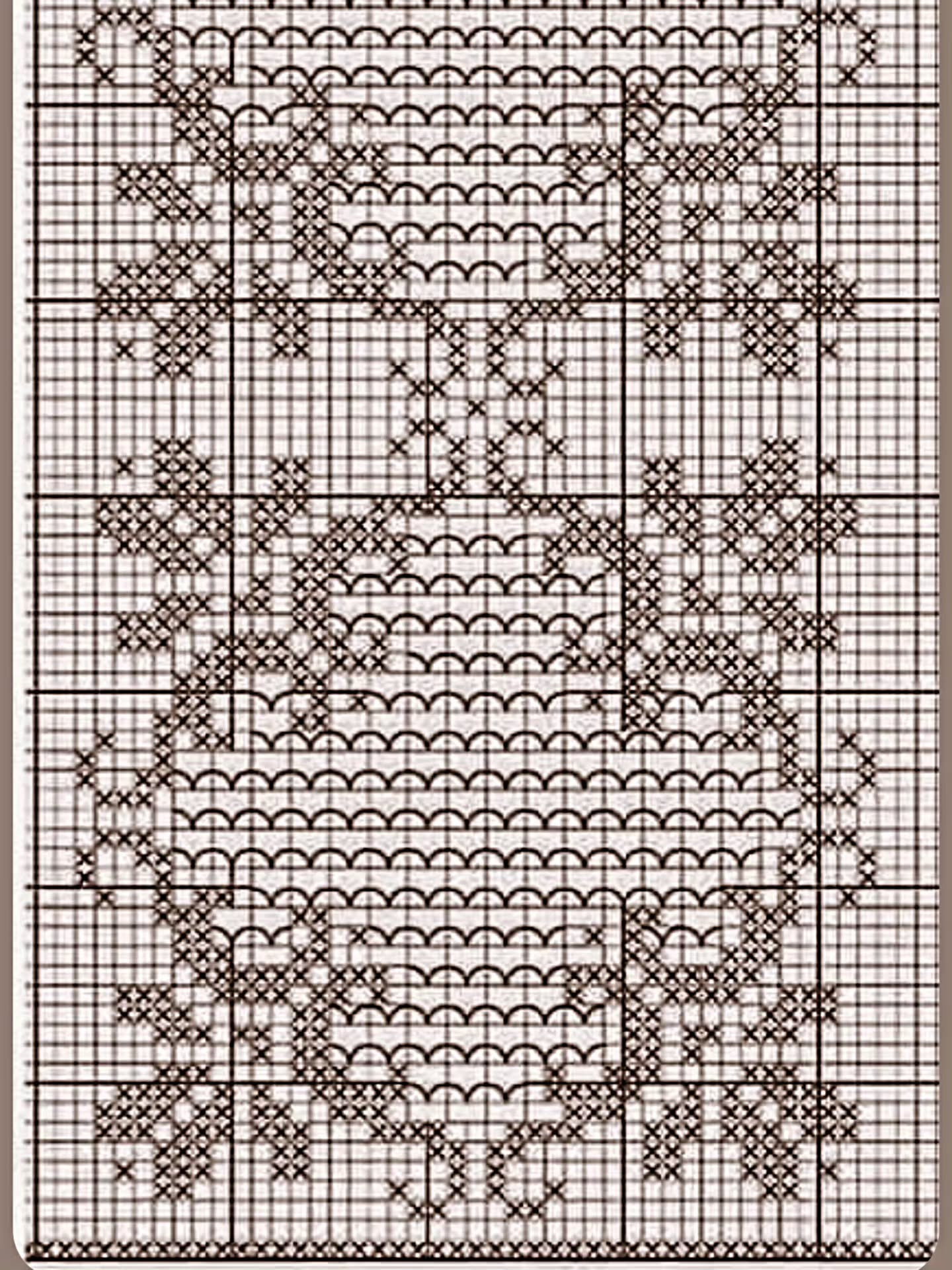 White Crochet Lace Table Runner with Intricate Floral Motif Pattern Chart