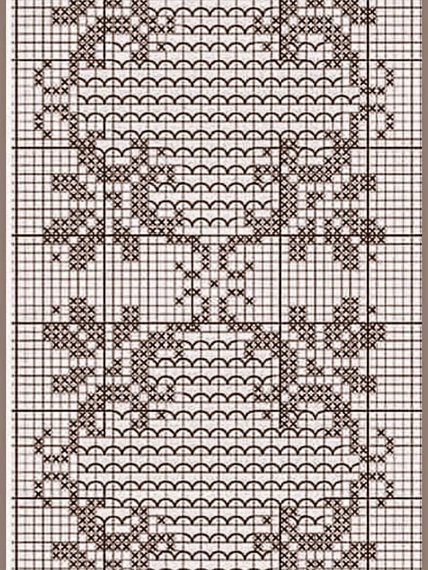White Crochet Lace Table Runner with Intricate Floral Motif Pattern Chart