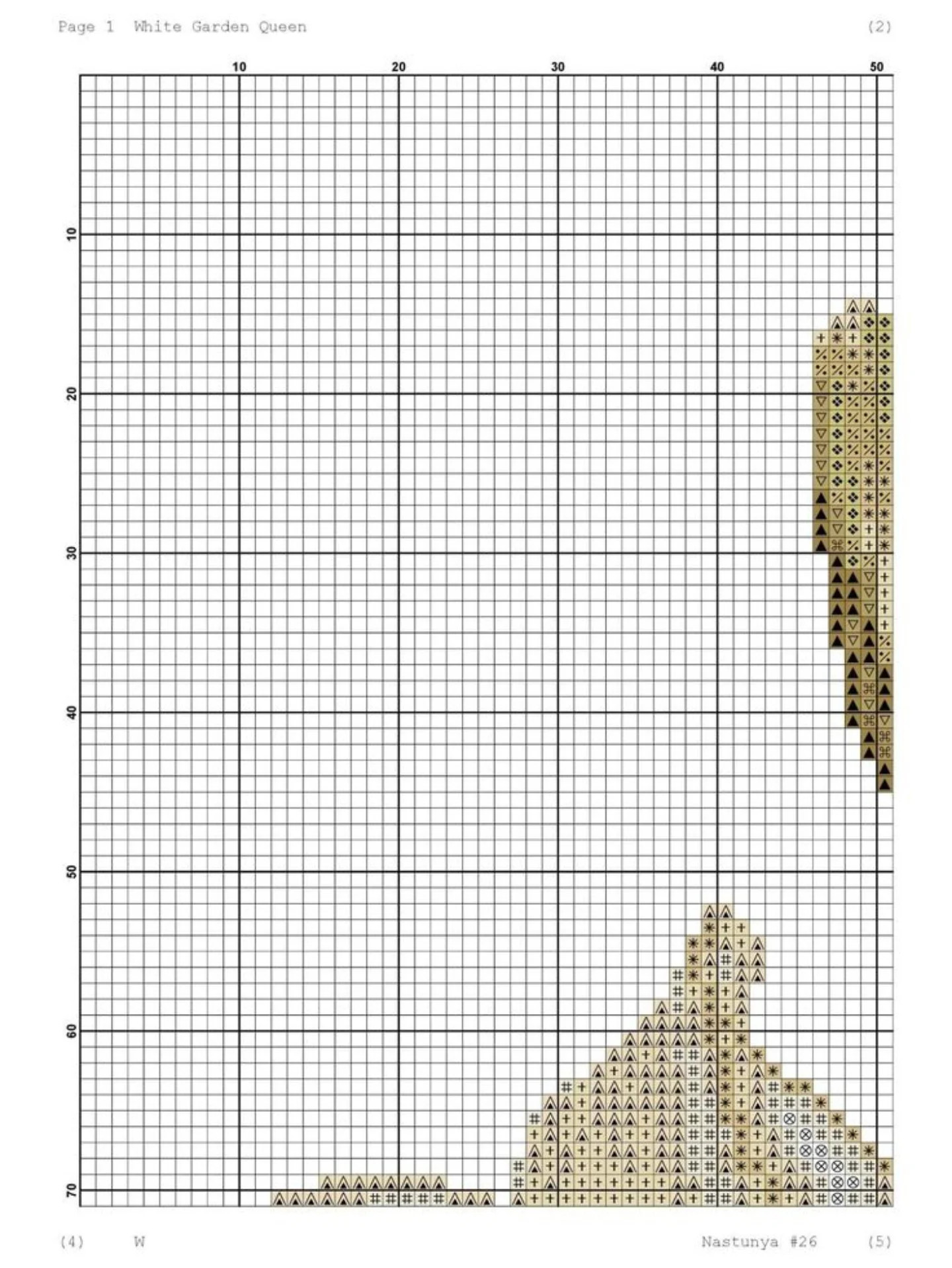 White Garden Queen Lily Cross Stitch Pattern Chart by Nastunya #26