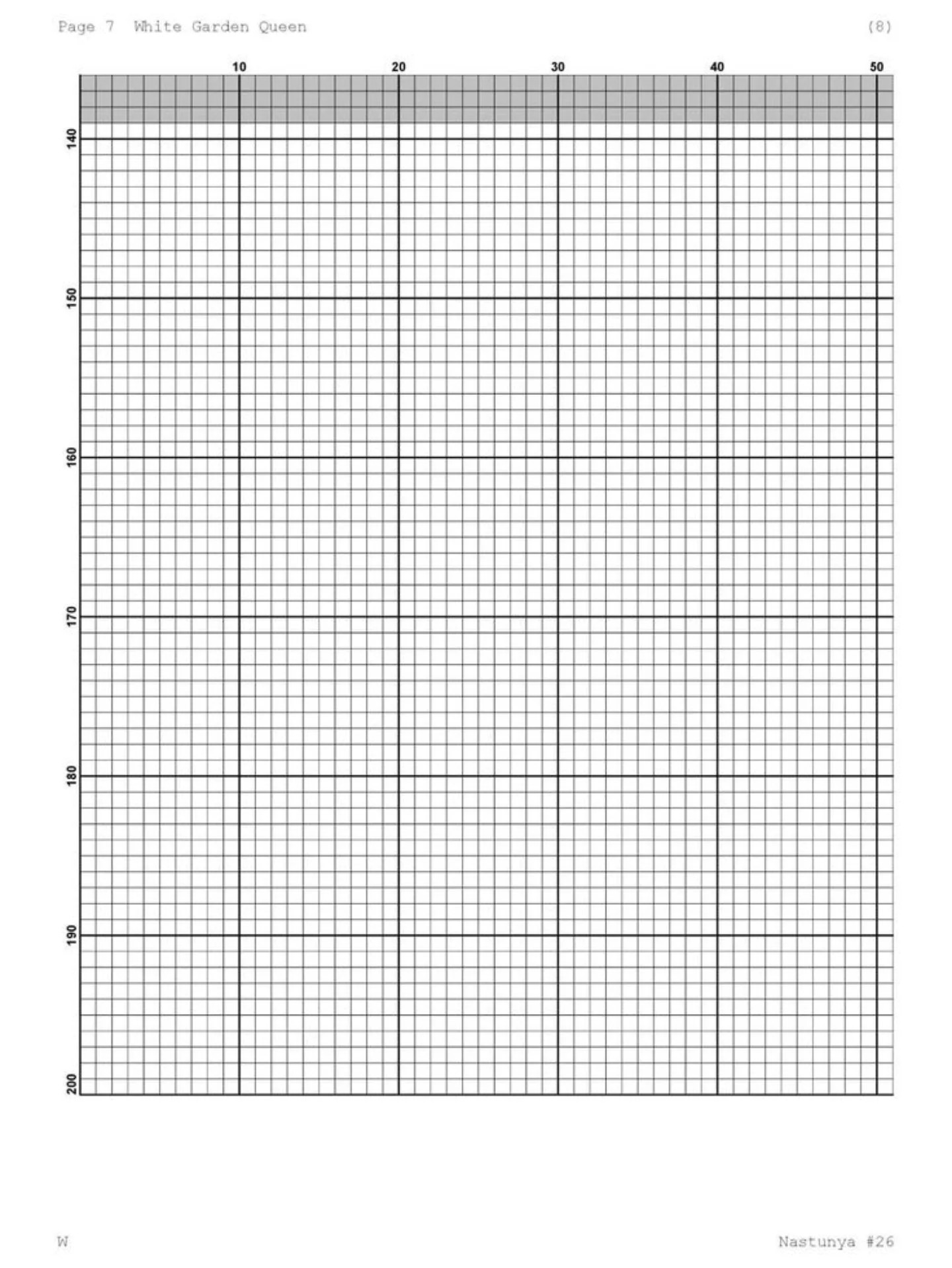 White Garden Queen Lily Cross Stitch Pattern Chart by Nastunya #26