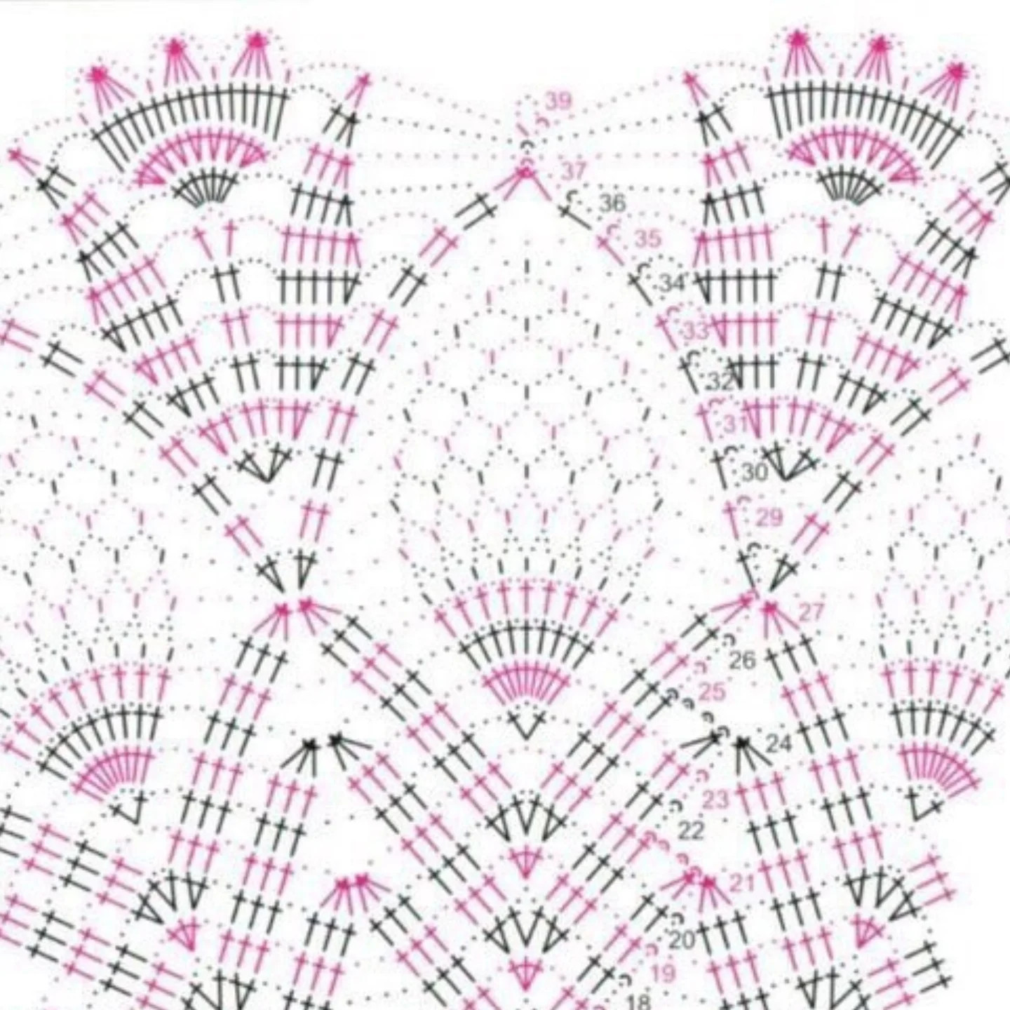 White Lace Crochet Doily Pattern Chart and Finished Product