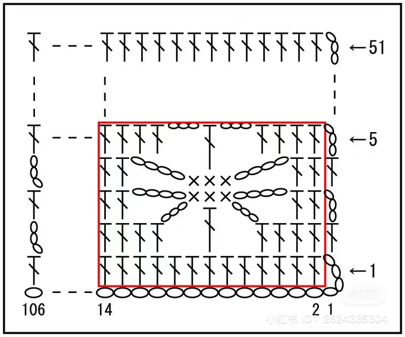 White Lace Crochet Flat Chart Pattern