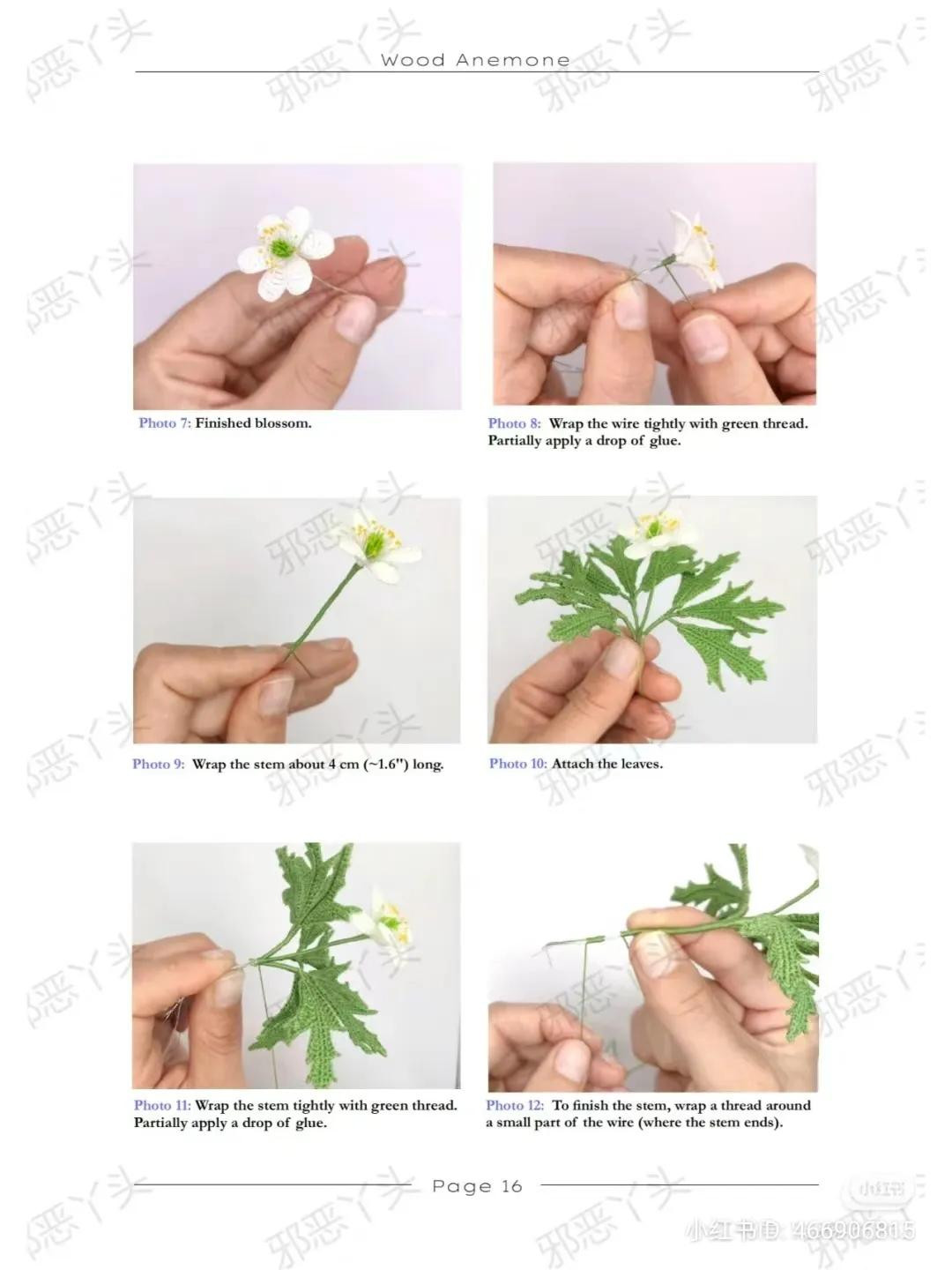 Wood Anemone Crochet Pattern: Materials, Symbols, and Photo Guide