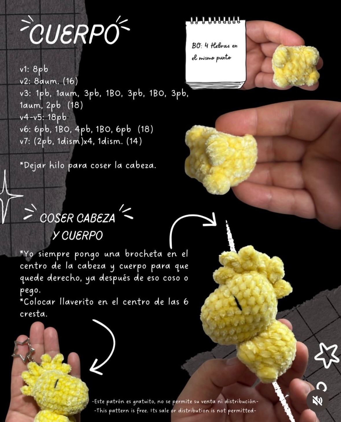 Woodstock Free Crochet Pattern - Cute Yellow Amigurumi Bird Keychain Tutorial