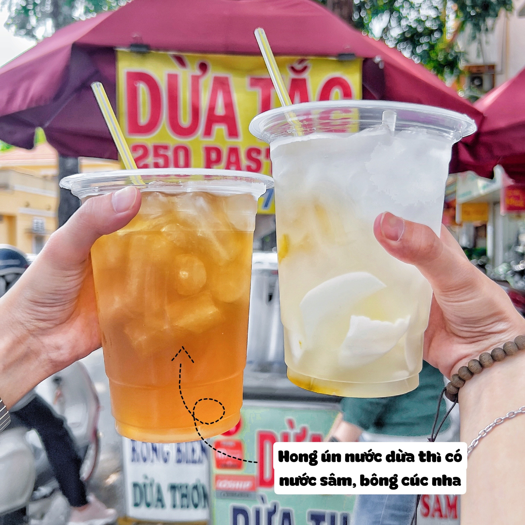 Xe dừa tắc có chỗ 8 chuyện, giá 18k/lý với cơm dừa vừa phải và mút thơm