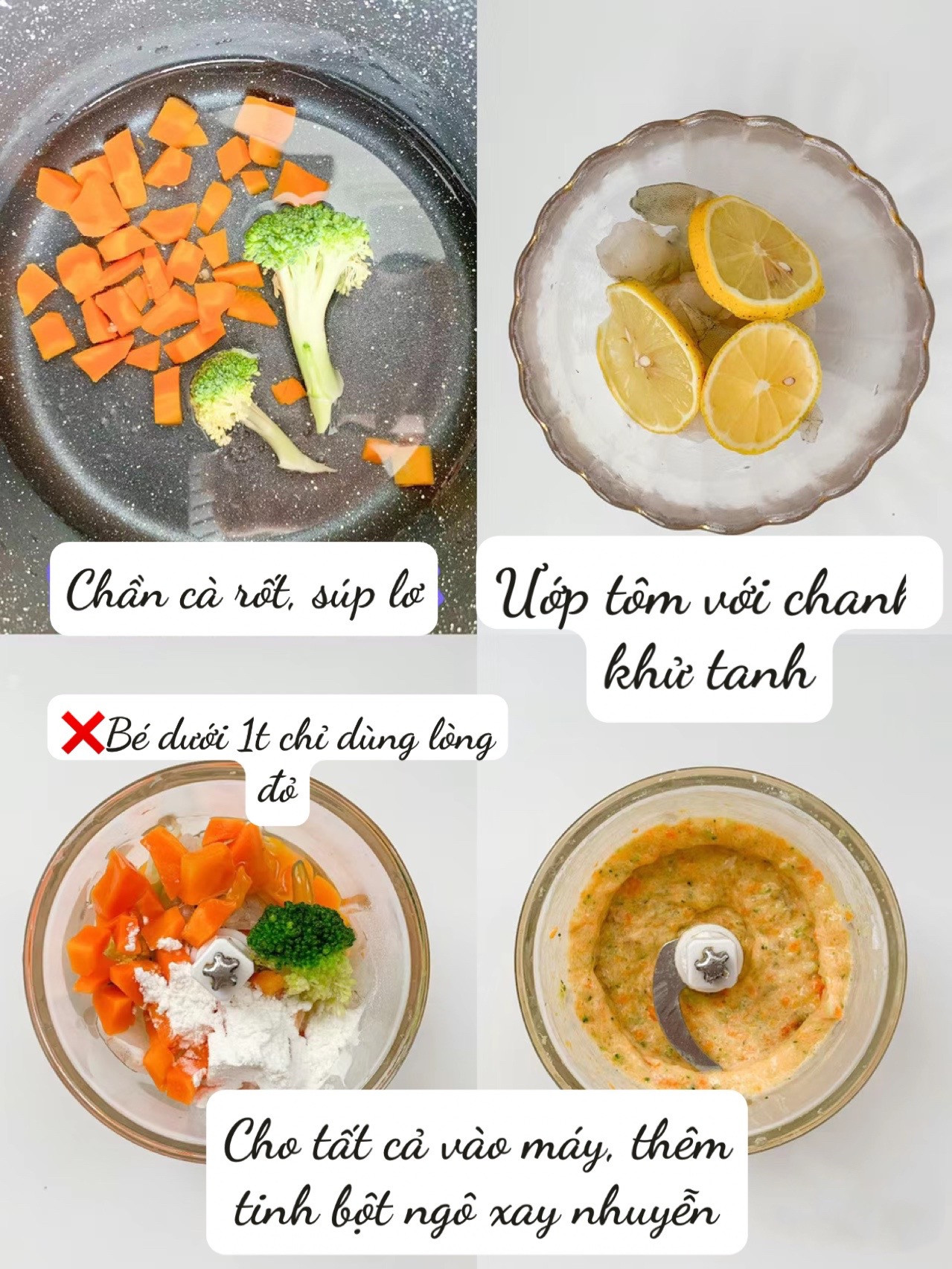 Xúc xích tôm rau củ bổ sung canxi cho bé trên 8 tháng tuổi, mềm không cần răng cũng ăn được