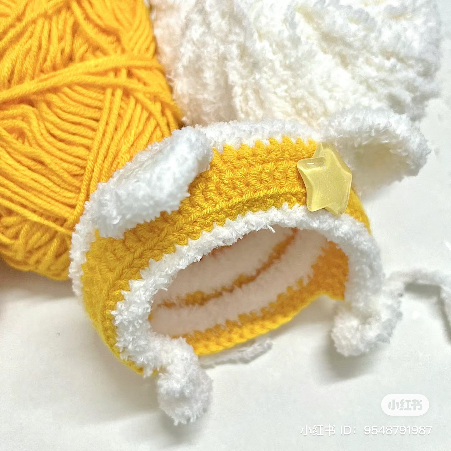Yellow Cat Ear Crochet Hat Pattern for 10cm Doll