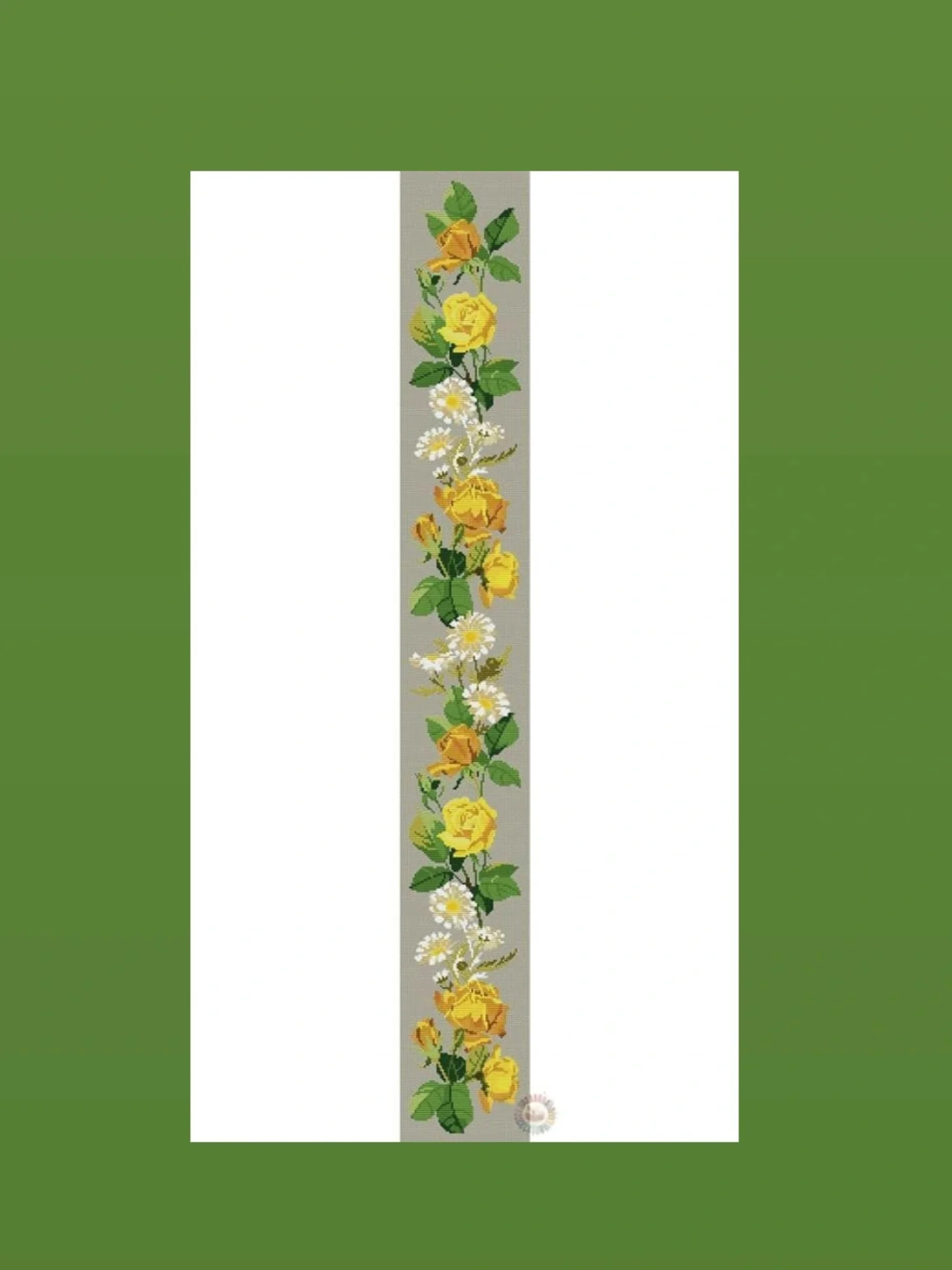 Yellow Sunflower and Daisy Floral Cross Stitch Pattern Chart