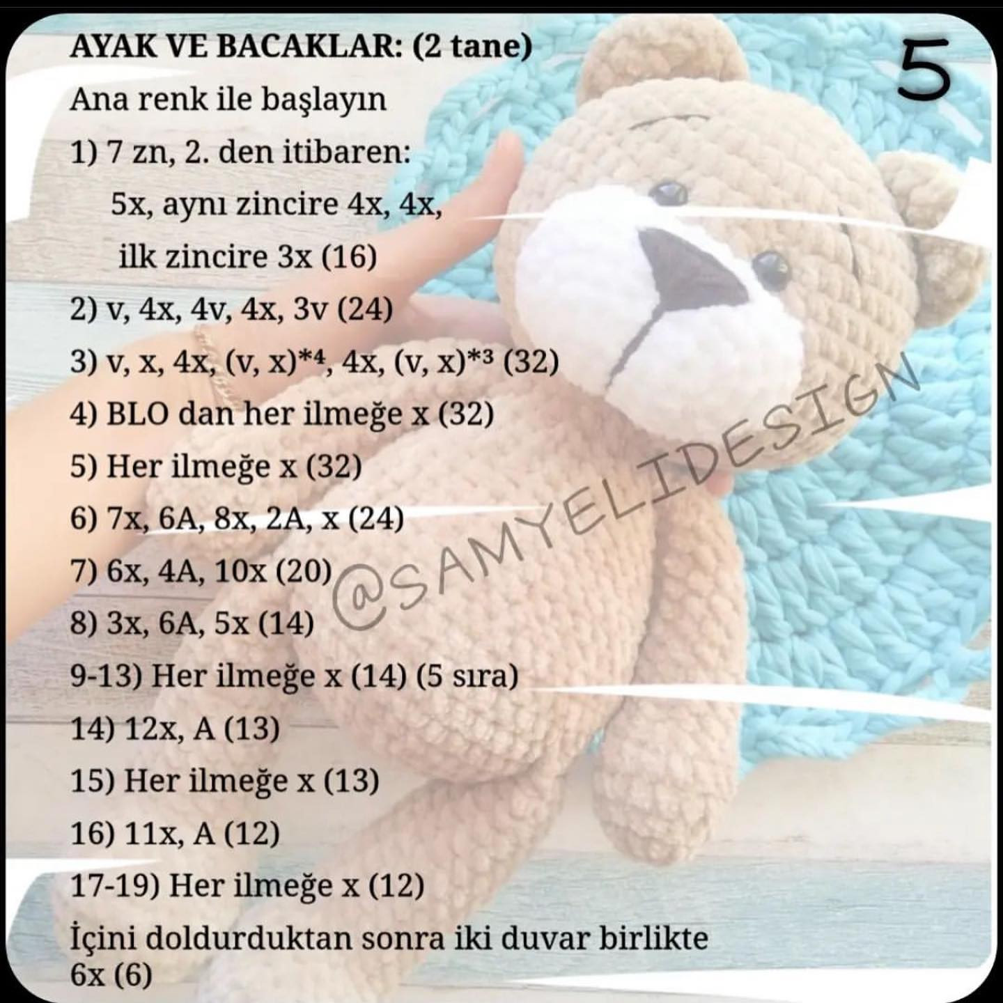 Yumuş Ayıcık Tarifi: Adım Adım Amigurumi Gümüş Krem Renk Mucize