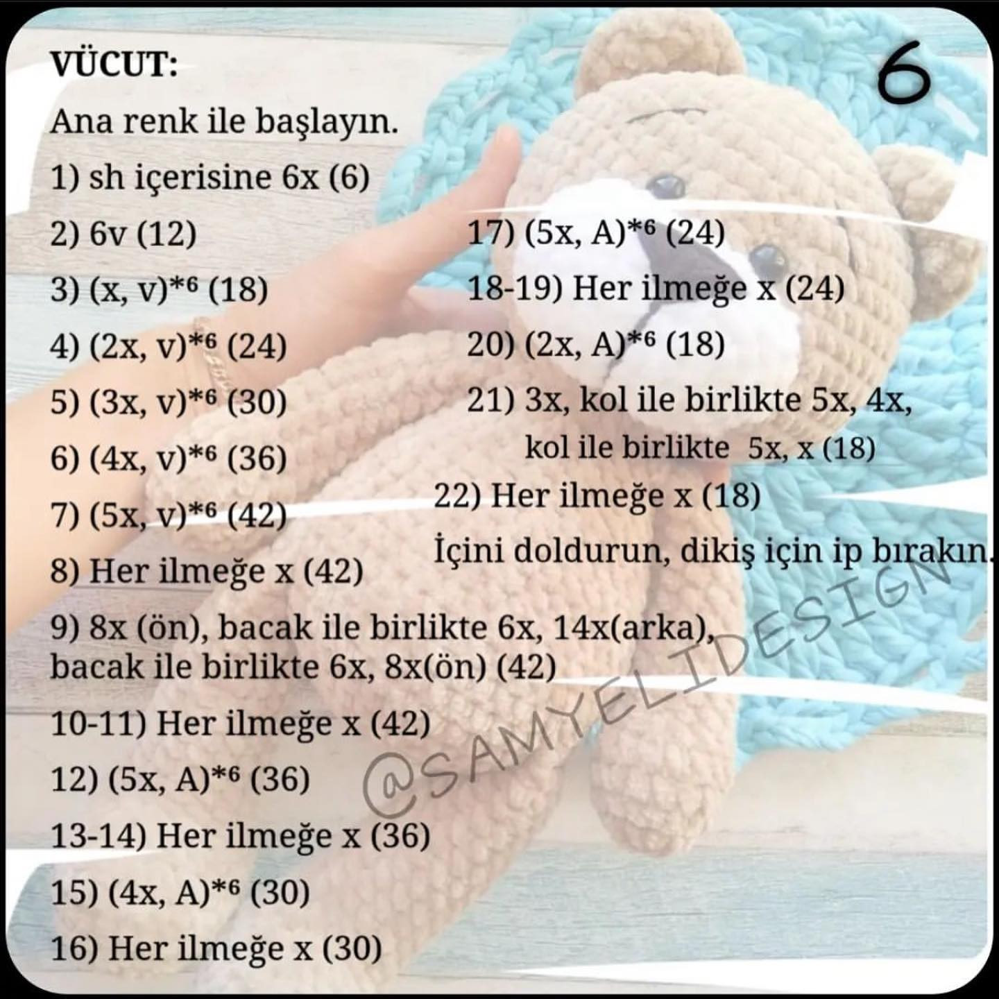 Yumuş Ayıcık Tarifi: Adım Adım Amigurumi Gümüş Krem Renk Mucize