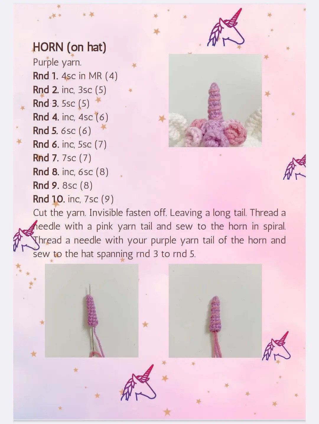 Yuni Unicorn Amigurumi Crochet Pattern Tutorial