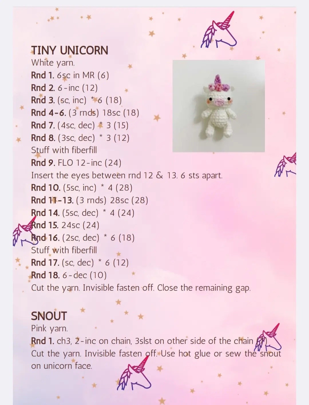 Yuni Unicorn Amigurumi Crochet Pattern Tutorial