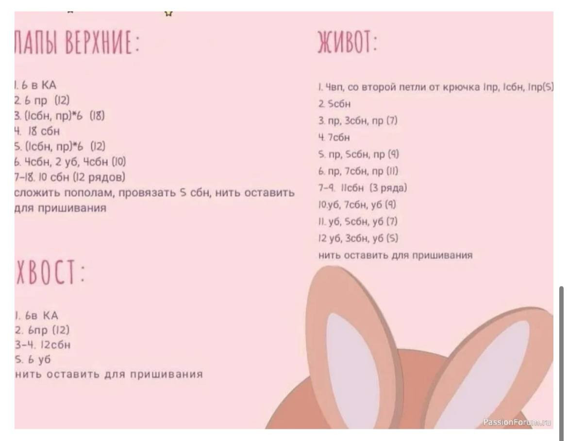 Забавный Зайка: Полная схема вязания амигуруми с описанием материалов и пошаговыми инструкциями