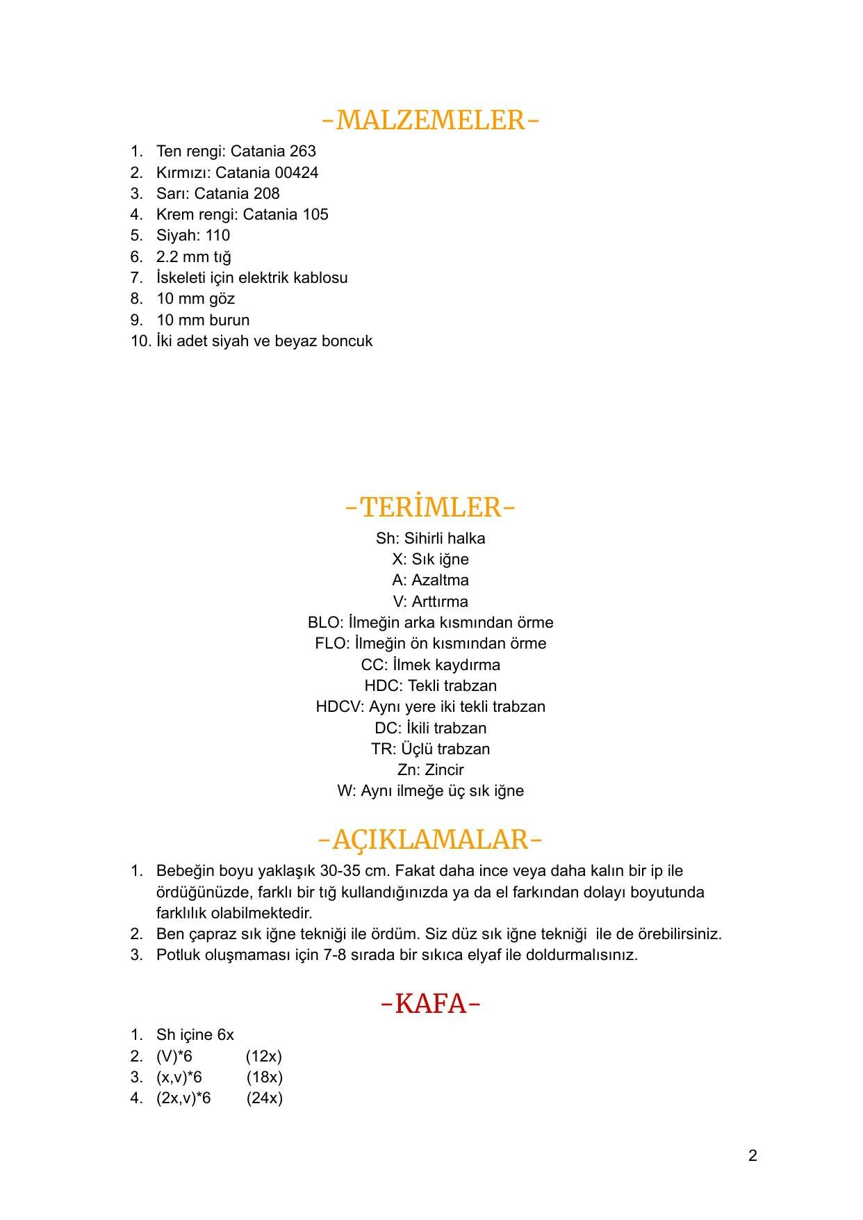 Zeytin Doll Amigurumi Crochet Pattern: Materials, Terms, and Step-by-Step Instructions