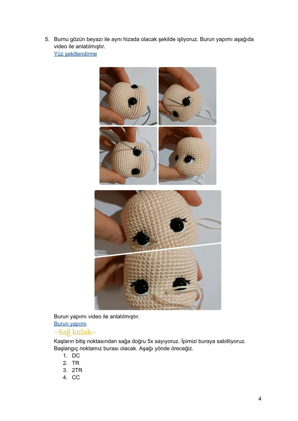 Zeytin Doll Amigurumi Crochet Pattern: Materials, Terms, and Step-by-Step Instructions