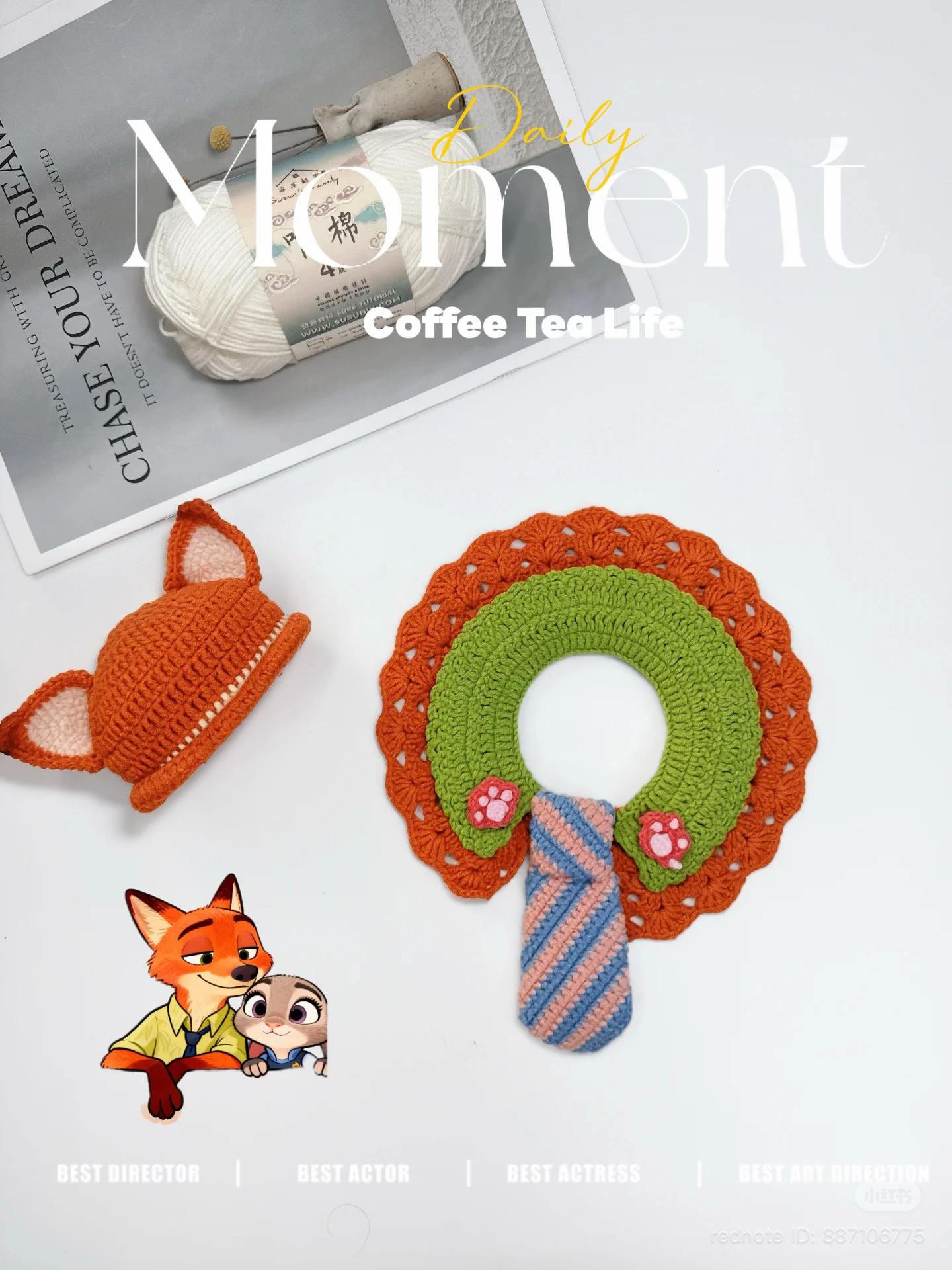 Zootopia Nick Wilde Crochet Hat and Scarf Pattern Tutorial