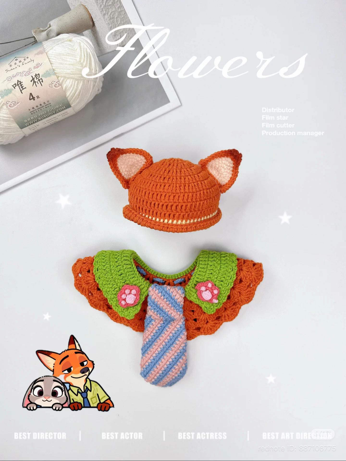 Zootopia Nick Wilde Crochet Hat and Scarf Pattern Tutorial